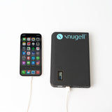 CPAP battery by Snugell connected to phone