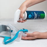 CPAP Sanitizing Spray by Snugell being used to sanitize CPAP mask