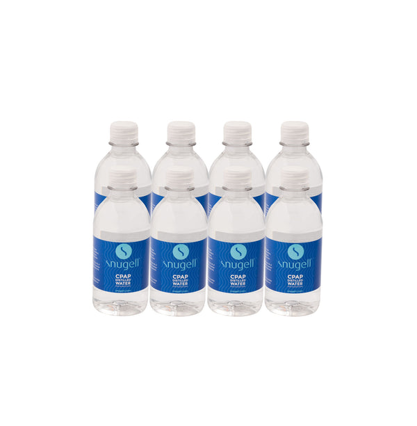 Front view of the Snugell Distilled water 12oz 8-pack