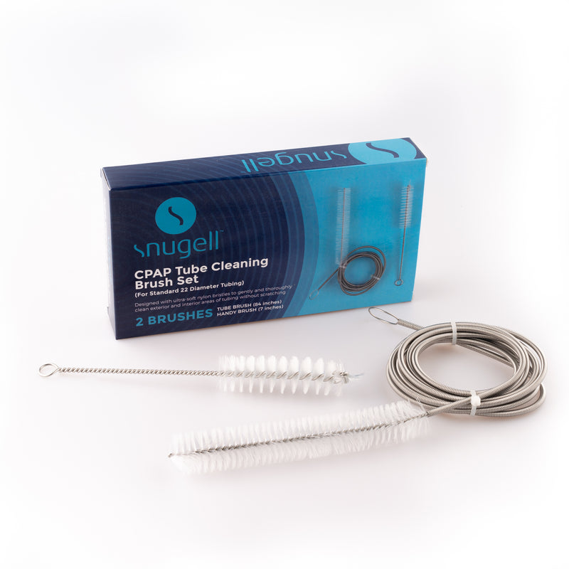 CPAP tube cleaning brush set with packaging front view
